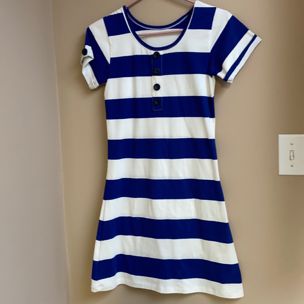 🔥Mini Blue and White Strip Dress